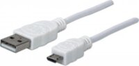 Manhattan USB 2.0 M - micro USB M Adatkábel 1m Fehér