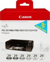 Canon PGI-29 MBK/PBK/DGY/GY/LGY/CO pigment-tintapatron Multi Pack - Fekete
