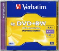 Verbatim DVD+RW 4,7 GB, 4x, újraírható, normál tokban