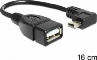Delock USB mini B USB A M/F OTG kábel 0.16m