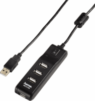 Hama 54590 4 portos kapcsolós USB 2.0 HUB, fekete