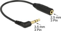 DeLOCK Stereo jack 3.5 mm 3 tű apa 90° - Stereo jack 2.5 mm 3 tű anya Kábel