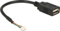 DeLOCK USB 2.0 1,25 mm, 4 tűs - USB 2.0 A anya kábel 15cm - Fekete