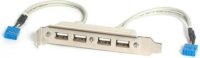 Startech USBPLATE4 Port USB A /Female/ - 2 Slot Plate IDC hátlapi kivezetés 0.28m - Fehér