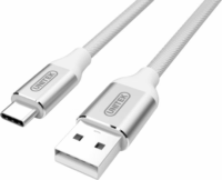 Unitek Y-C4025ASL USB A 2.0 - USB-C 2.0 (apa - apa) kábel 1m - Ezüst