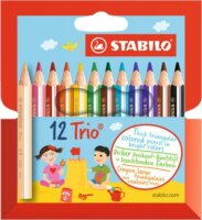 Stabilo Trio Háromszögletű vastag színes ceruza készlet (12 db rövid ceruza / csomag)