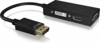 RaidSonic IcyBox IB-AC1031 DisplayPort apa - VGA + HDMI + DVI anya adapter - Fekete