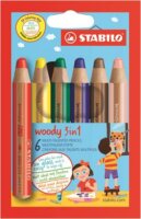 Stabilo Woody 3 in 1 kerek vastag Színes ceruza készlet 6db-os