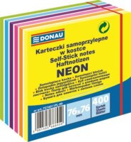 Donau Neon 76x76mm öntapadó jegyzettömb - 12 színű (250 lap / tömb)