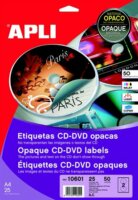 Apli Mega CD/DVD A4 Etikett - Matt Fehér (25 lap)