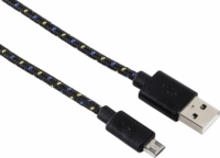 Hama 20074 USB 2.0 - micro USB szövetburkolatos kábel 1m - Fekete