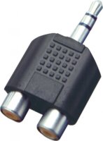 Somogyi AC 17X 3.5 mm Jack apa - 2x RCA anya adapter - Fekete