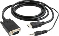 Gembird HDMI - VGA+Audio Adapter kábel 3m - Fekete