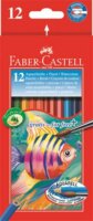 Faber-Castell Aquarell Hatszögletű Színes ceruza készlet Ecsettel - 12 különböző szín