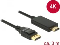Delock 85318 Displayport 1.2 - High Speed HDMI-A Kábel 3m Fekete