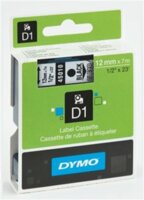 Dymo D1 12mm Feliratozógép szalag - Fekete alapon fehér