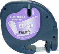 Dymo Letratag 12mm Feliratozógép szalag - Áttetsző alapon fekete