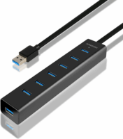 Axagon HUE-SA7BP 7 portos USB3.0 gyorstöltő HUB - Fekete