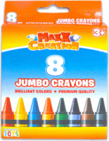 Maxx Creation: tömzsi zsírkréta - Vegyes színek (8 db)
