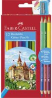 Faber-Castell 110312 Hatszögletű színes ceruza készlet (12db) + 3 db bicolor ceruza