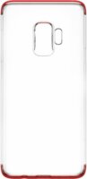 Baseus Armor Samsung Galaxy S9 Szilikon Hátlap - Átlátszó-Piros