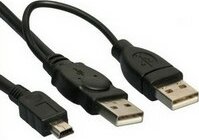 Goobay 93587 USB 2.0 - 2 x USB Y - mini USB 5p 0.6m kábel