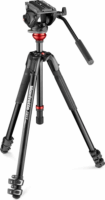 Manfrotto Fluid fej lapos alappal + 190X Kamera állvány (Tripod) - Fekete