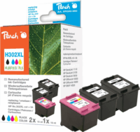 Peach (HP 302XL/F6U68A/F6U67A) Tintapatron Színes + 2x Fekete