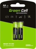 Green Cell GR06 Ni-MH 2000mAh Újratölthető AA HR6 Ceruzaelem (2db/csomag)