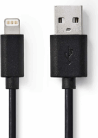 Nedis Lightning apa - USB-A apa Adat- és töltőkábel 1m - Fekete