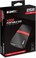 Emtec 256GB X200 Fekete/Piros USB 3.0 Külső SSD
