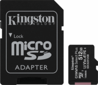 Kingston 512GB Canvas Select Plus microSDXC UHS-I CL10 memóriakártya + Adapter