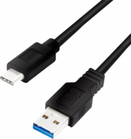 Logilink USB 3.2 Gen1 Type-A apa - USB-C apa Adat- és töltőkábel 0.15m - Fekete