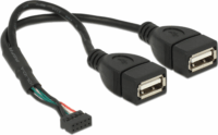 DeLOCK 10Pin anya - 2x USB-A 2.0 anya Összekötő kábel 0.2m - Fekete