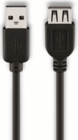 Goobay USB 2.0 hosszabbító kábel 0.3m - Fekete