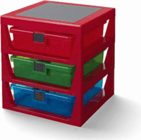 LEGO 3 fiókos tárolóállvány - Piros