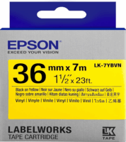 Epson LK-7YBVN Vinyl Feliratozógép szalag 36mm / 7m - Sárga alapon fekete