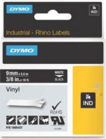 Dymo Rhino 1805437 Vinyl Feliratozógép szalag 9mm / 5,5 m - Fehér alapon fekete