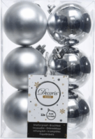 Hausmann Műanyag karácsonyfa dísz (12 db) Ezüst