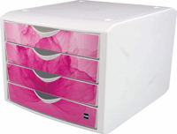 Helit Chameleon A4 4 fiókos műanyag irattartó - Rózsaszín