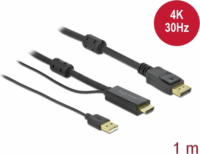 DeLOCK HDMI-A + USB-A - DisplayPort video adapterkábel 1.0m Fekete