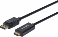 Manhattan HDMI v1.4 - Displayport kábel 3.0m Fekete