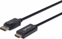 Manhattan HDMI v1.4 - Displayport kábel 1.8m Fekete