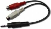 Gembird sztereó audio kábel miniJack / 2x RCA (CINCH) anya, 0.2m
