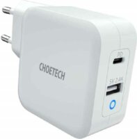 Choetech PD8002 Hálózati 2xUSB töltő - Fehér (65W)