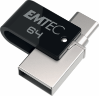 Emtec 64GB T260C Mobile & Go USB Type-C Pendrive - Fekete/Ezüst