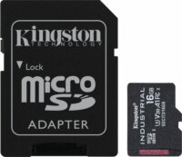 Kingston 16GB Industrial microSDHC UHS-I CL10 Memóriakártya + Adapter