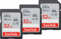 Sandisk 32GB Ultra SDHC UHS-I CL10 Memóriakártya (3db/csomag)