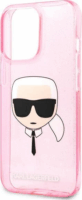Karl Lagerfeld Head Full Glitter Apple iPhone 13 Pro Max Szilikon Tok - Rózsaszín