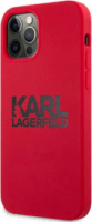 Karl Lagerfeld Stack Black Logo Apple iPhone 12/12 Pro Szilikon Tok - Piros